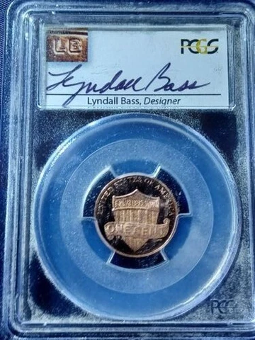 2013-S 1 cent shield PCGS PR69RD DCAM Lyndall Bass Designer signed Cover