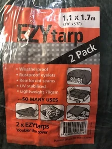 2x TARPAULINS LIGHTWEIGHT GREEN WEATHERPROOF GROUND SHEET CAMPING TENT COVER - Picture 1 of 1
