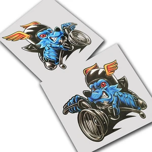 Calcomanías Gráficas De Motocicleta WOLF Biker, Insignias, 2 Piezas. - Picture 1 of 3