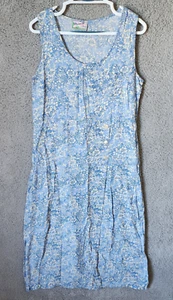 Maxi abito smanicato vintage anni 90 April Cornell per Cornell Trading blu floreale taglia S - Foto 1 di 11