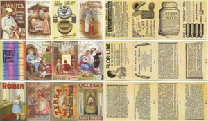 12x Small Card Images of Victorian Advertising Imagery Ephemera - Picture 1 of 3