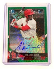 Jose Adolis Garcia 2018 Bowman Chrome 1st Auto Green Shimmer 89/99 MVP Rangers