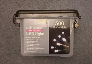 Christmas Lights SNOWTIME 500 LED Ice White 12.5m M/Function Indoor/Outdoor - Picture 1 of 3