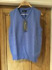Bnwt Hawick Jumper Slipover Tank Top 100% Lambswool Blue Chest 38? Small P-P 20?