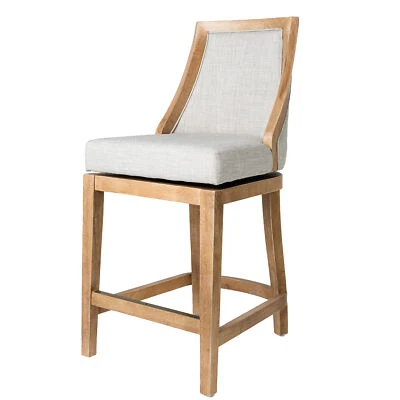 Maven Lane Swivel Kitchen Counter Height Stool 26"H, Weathered Oak Finish (Used) - Image 1 of 4