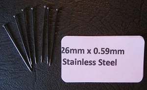 26mm x 0.59mm 400 pins STAINLESS STEEL ENTOMOLOGY / INSECT PINS SOLID HEAD - Picture 1 of 1