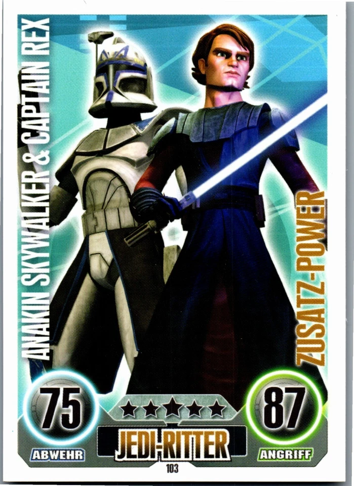 Star Wars Force Attax Serie 1 ANAKIN SKYWALKER & CAPTAIN REX 103 Basis Karte - Bild 1 von 2
