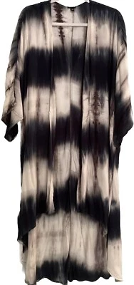 Torrid Kimono Duster 1X Blue Tie Dye  Boho Hippie Artsy Indie Beach Resort Wear - Image 1 of 4