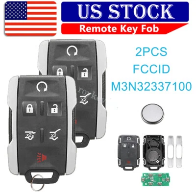 2 Keyless Entry Remote Control Car Key Fob For Chevrolet Suburban Tahoe 6Buttons - Image 1 of 4