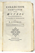 Livre rare DIDEROT Edition collective gravures Londres 1773
