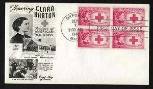 #967 3c Clara Barton - American Red Cross Founder - Fleetwood FDCB4  - Picture 1 of 2