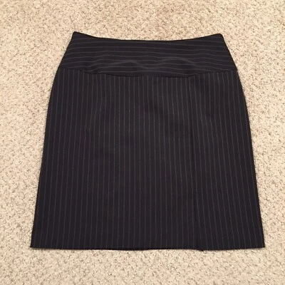 Falda B.Moss Talla 10 Hasta la Rodilla Abertura Negro Rayas Lápiz Foto 1 de 4