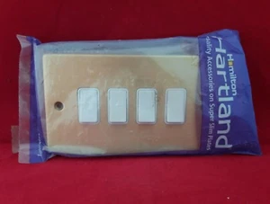 HAMILTON 72R24WH-W 4G 4GANG 2W 2 WEGE 10A SATIN MESSING WEISS EINSATZ SCHALTER - Bild 1 von 2