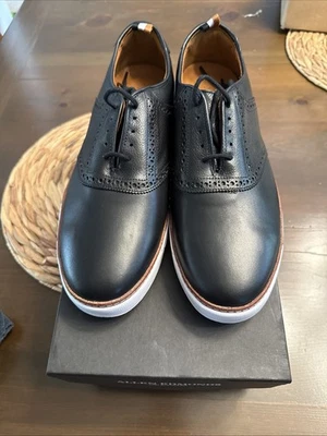 NEW! Allen Edmonds Straits Saddle Golf Shoe Leather Vibram Sole Black Men 10.5 D - Image 1 of 4
