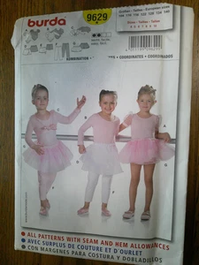 Burda 9629- Leotard, leggings combination - Sewing pattern. 4- 10 yrs. New Uncut - Picture 1 of 2