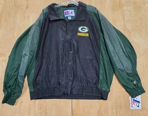 Vtg Logo Athletic Green Bay Packers Windbreaker Jacket Lightweigt Full Zip XXL - Picture 1 of 5