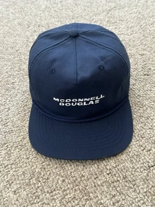 Vintage Texace McDonnell Douglas Rope Trucker Hat Adjustable Strap Made In USA - Picture 1 of 12