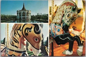 c1970s MARRIOTT'S GREAT AMERICA Santa Clara Calif. 4x6 Postcard 3 Carousel Views - Picture 1 of 2