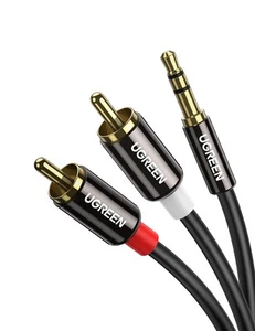 UGREEN RCA to 3.5mm Cable Phono Mini Jack Stereo Lead Gold-plated Red and White - Picture 1 of 5