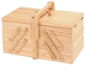 Holz Nähkästchen ausklappbar - Nähkasten Nähkiste Nähkorb Näh Box Aufbewahrung - Bild 1 von 2
