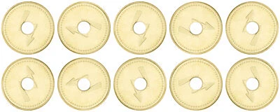 MÜNZER24 Blitz-Wertmarke 26mm, Waschmarke Wertmünze Pfandmarke, 10 Stück