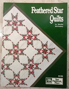 FEATHERED STAR QUILTS B-92 Marsha Mccloskey SIGNED! message Vintage 1987 PB TPP - Imagen 1 de 8