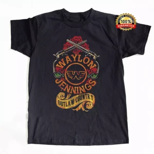 Waylon Jennings Outlaw Country Unisex Cotton T-shirt Size S-5XL - Picture 1 of 1