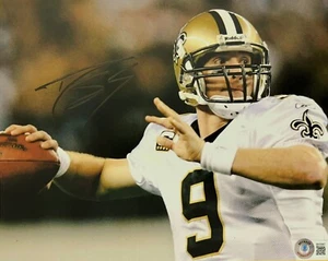 Drew Brees Signed Photo Beckett COA New Orleans Saints NFL Football Quarterback - Picture 1 of 2
