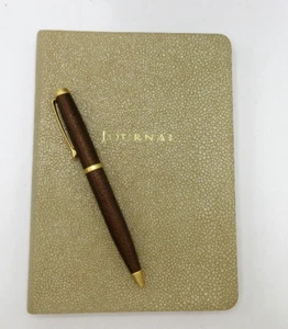 Graphic Image Travel Journal 7" Leather Soft Cover 224 Lined Pages $90 GOLD - Picture 1 of 10