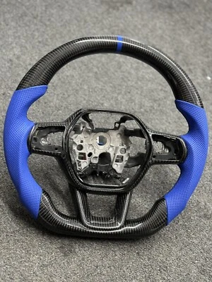 Volante HONDA Crv 2023 fibra de carbono completo cuero azul cr-v 3ª generación Foto 1 de 3