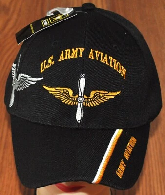 Nuevo Sombrero Negro Ejército de EE. UU. Rama de Aviación Gorra de Pelota Veterano Militar Licenciado Foto 1 de 3