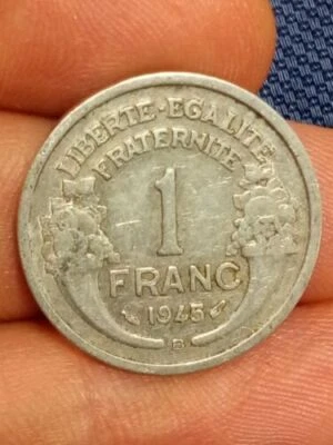 Moneda Francia 1 Franco 1945 B KM#885a.2 Aluminio 1.3g VF Kayihan Monedas Foto 1 de 2