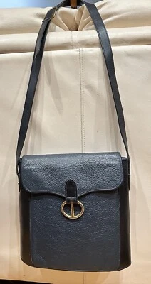 Bolso Bandolera Christian Dior Dos Tonos Azul Marino De Colección Cuero B31 Foto 1 de 4