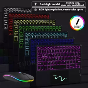 Touchpad Backlit Keyboard Mouse For Samsung Galaxy Tab A8 A9+ S9 S8 S7 S6 Lite - Picture 1 of 34