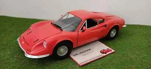 FERRARI DINO 246 GT rouge clair coupé 1/18 ANSON voiture miniature de collection - Imagen 1 de 8