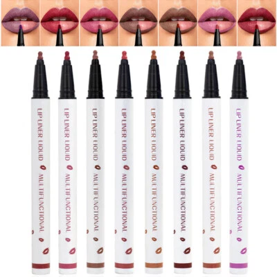 14Colors Lip Liner, Longwear Liquid Lip Liner, Long Lasting Lipstick Pen UK ! - Image 1 of 4