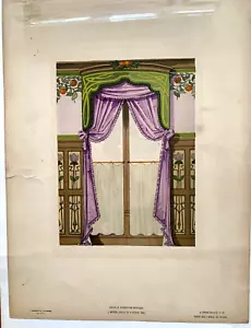 Antike Original französische Lithographie Jugendstil Innenarchitektur Paris um 1900 - Bild 1 von 9