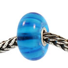 Authentic Trollbeads Glass 61358 Turquoise Stripe *0 RETIRED