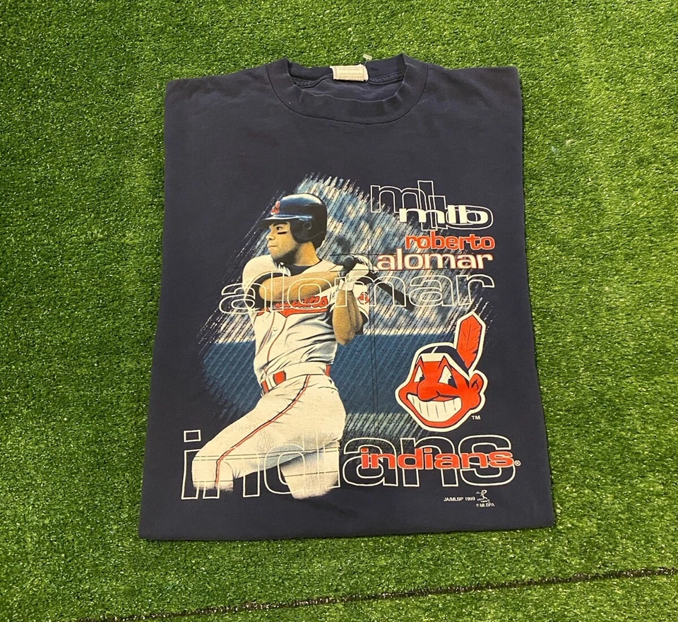 Vintage Cleveland Indians shirt mens extra large Roberto Alomar 90s chief wahoo - Image 1 of 4
