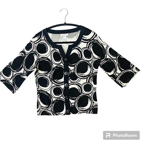 Hampshire Studio Cardigan Sweater PS Petite 3/4 Wide Sleeve Buttons V-Neck Knit - Picture 1 of 5