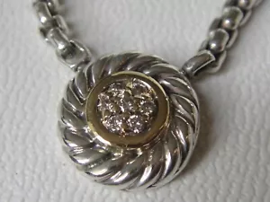 $795 DAVID YURMAN 18K GOLD ,SILVER DIAMOND COOKIE NECKLACE - Picture 1 of 5