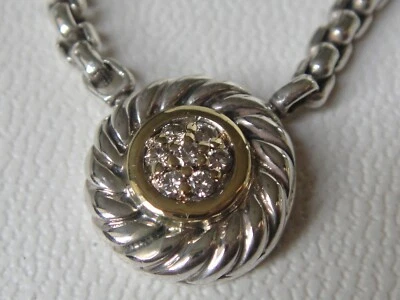 COLLAR GALLETA DIAMANTE PLATA ORO 18K DAVID YURMAN $795 Foto 1 de 4