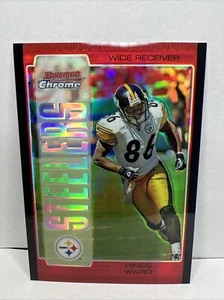 2005 Bowman Chrome Red Refractor HINES WARD Pittsburgh Steelers # 98 - Picture 1 of 10