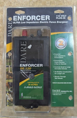 Dare Enforcer DE120 Series 110 V Electric-Powered Fence Energizer 20 acre Black - Image 1 of 3