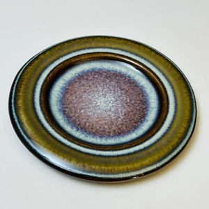 RARO Platillo de cerámica artística Bill Campbell 5” azul, púrpura marrón esmaltado cristalino* - Imagen 1 de 15