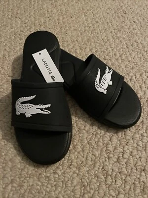 Lacoste Kids L.30 Toboganes Sintéticos - Logo Azul Marino Y Blanco Nuevo Foto 1 de 3