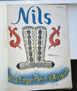Vintage Nils book By Ingri &Edgar Parin d’Ailaire 1948 Doubleday 1st Edition - Picture 1 of 16