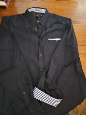 EQ Emiquade Size XL Slim Fit Navy Blue L/S Shirt - C2 - Image 1 of 4