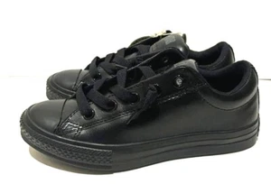 Zapatos para niños Converse Chuck Taylor All Star Street Buey de cuero unisex negros/negros - Imagen 1 de 8