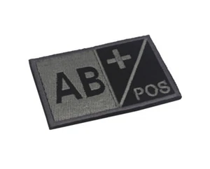 MILITARY BLOOD TYPE AB+ POS POSITIVE TACTICAL USA ARMY 3D HOOK PATCH *12 - Picture 1 of 3